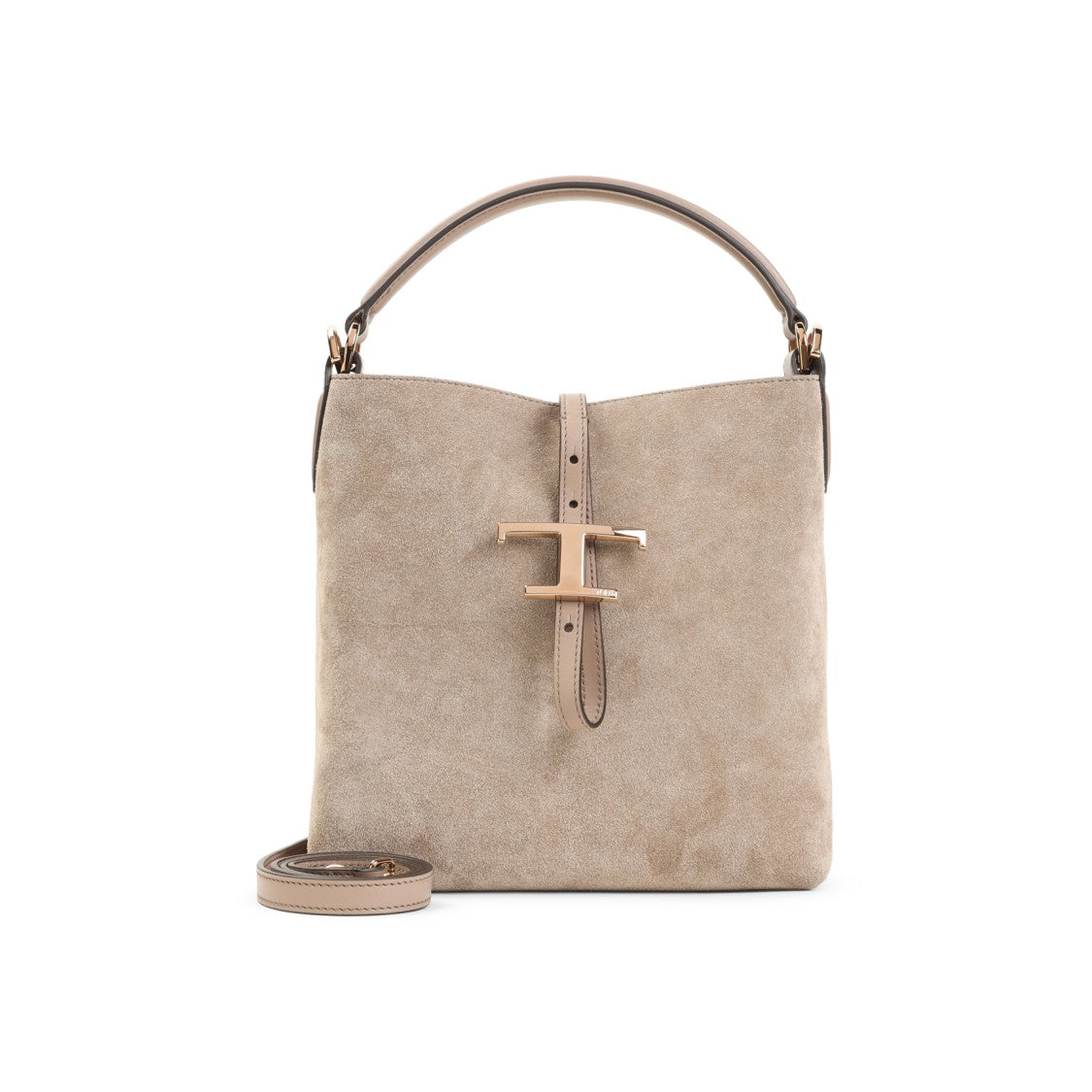 Tod's Mocha Clay Beige Suede Leather Bucket Bag