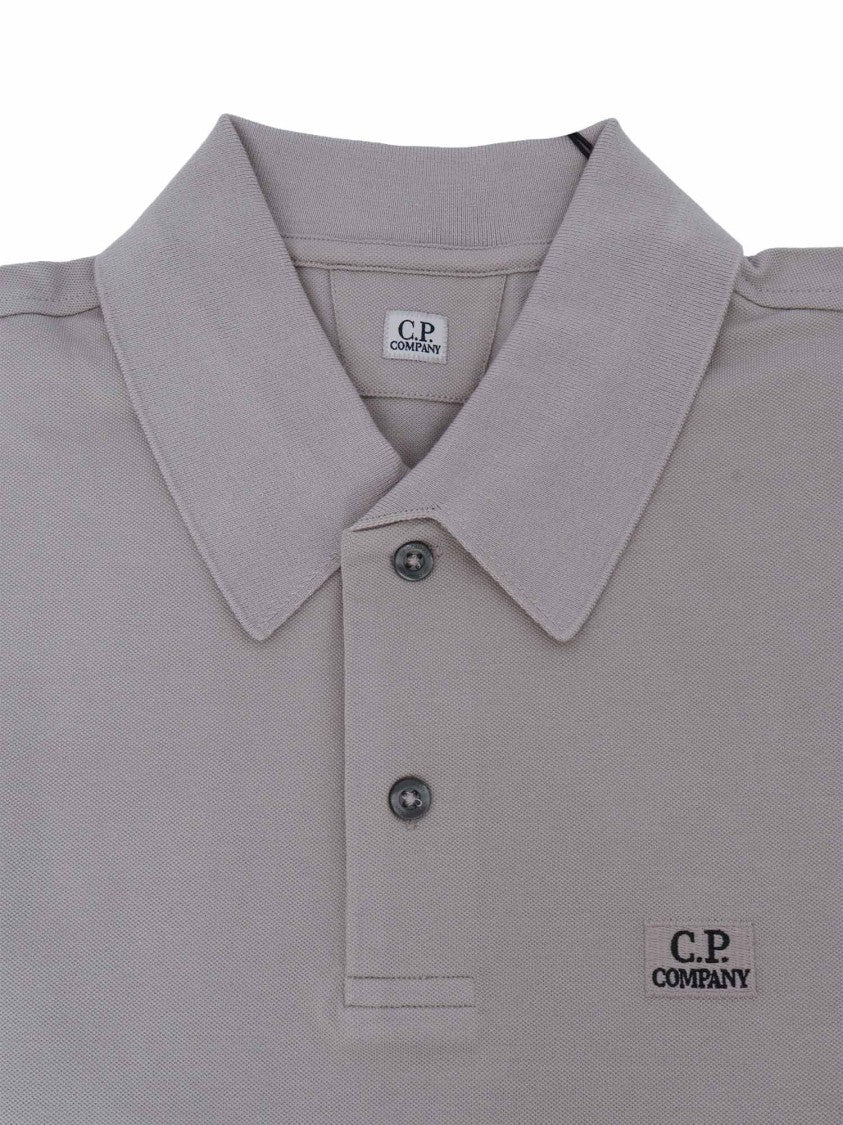 C.P. Company Grey Classic Logo Polo Shirt