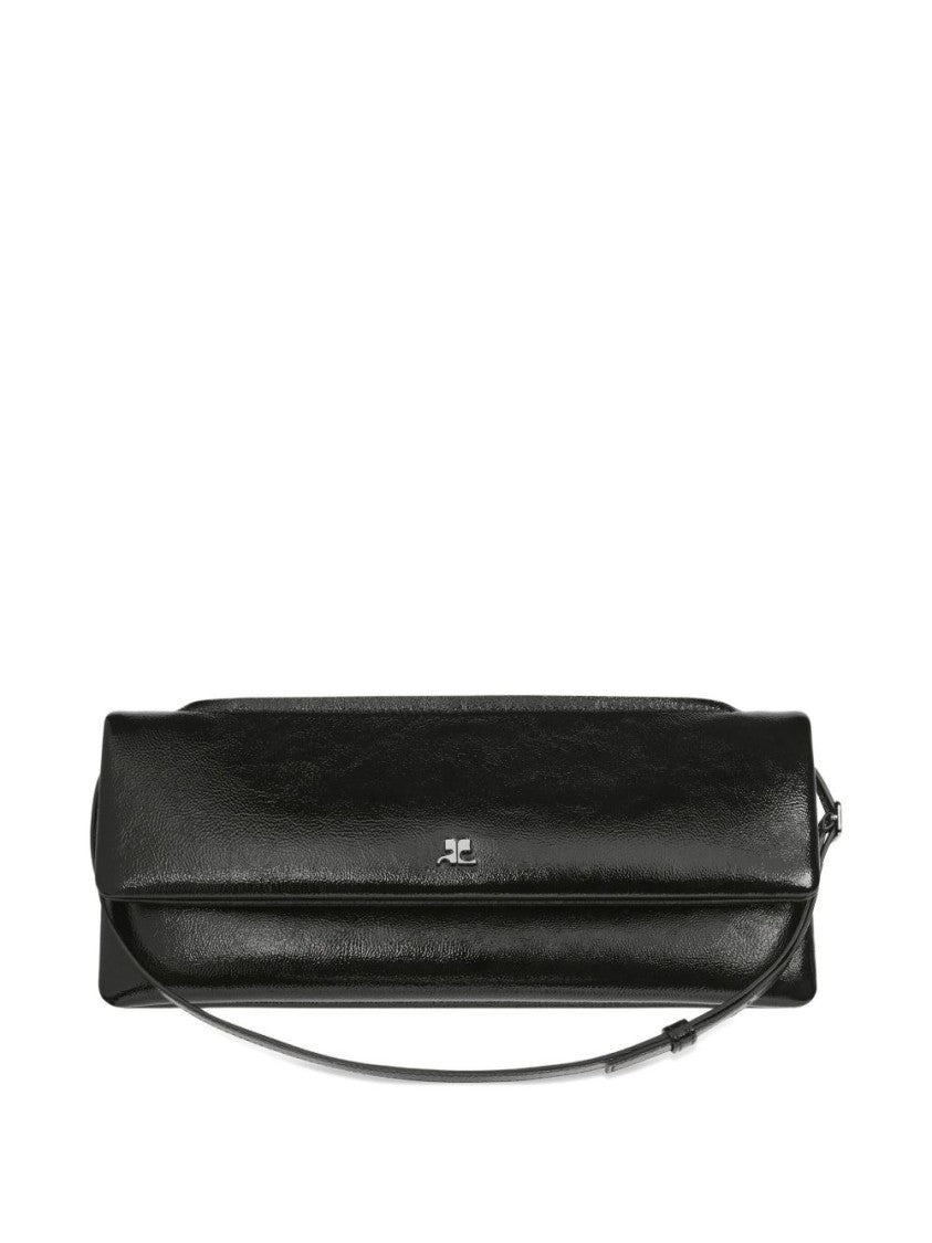 Courrèges Elongated Rectangular Shoulder Bag In Glossy Leather