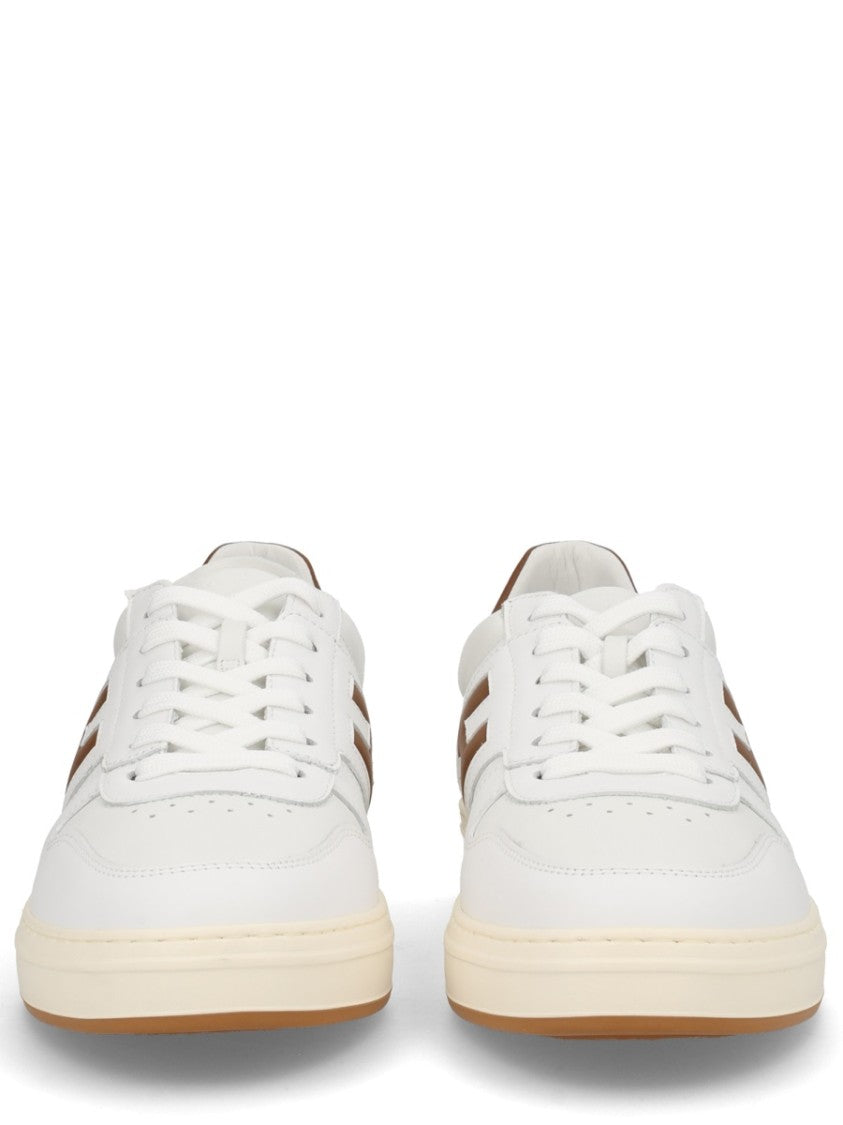 Hogan White H Logo Leather Accent Sneakers