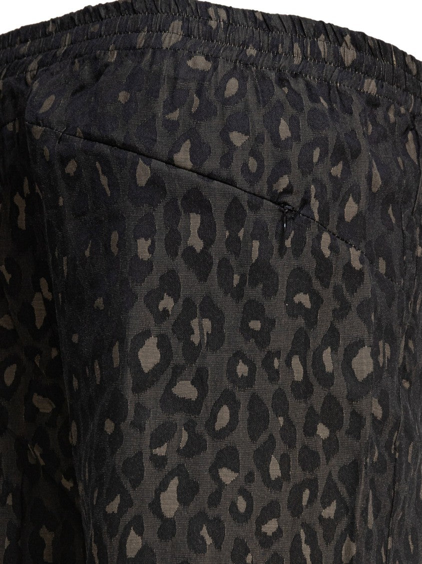 Needles Leopard Print Shorts With Elasticized Waistband