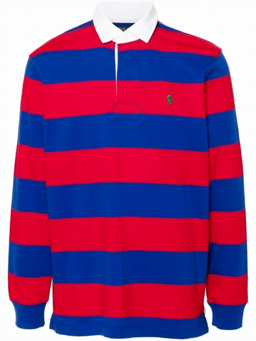 Polo Ralph Lauren Iconic Rugby Shirt With Bold Stripes And Contrast Collar