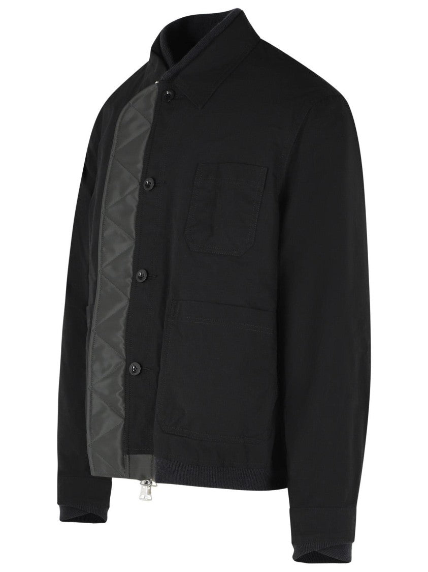 Sacai Reversible Black And Green Polyamide Jacket