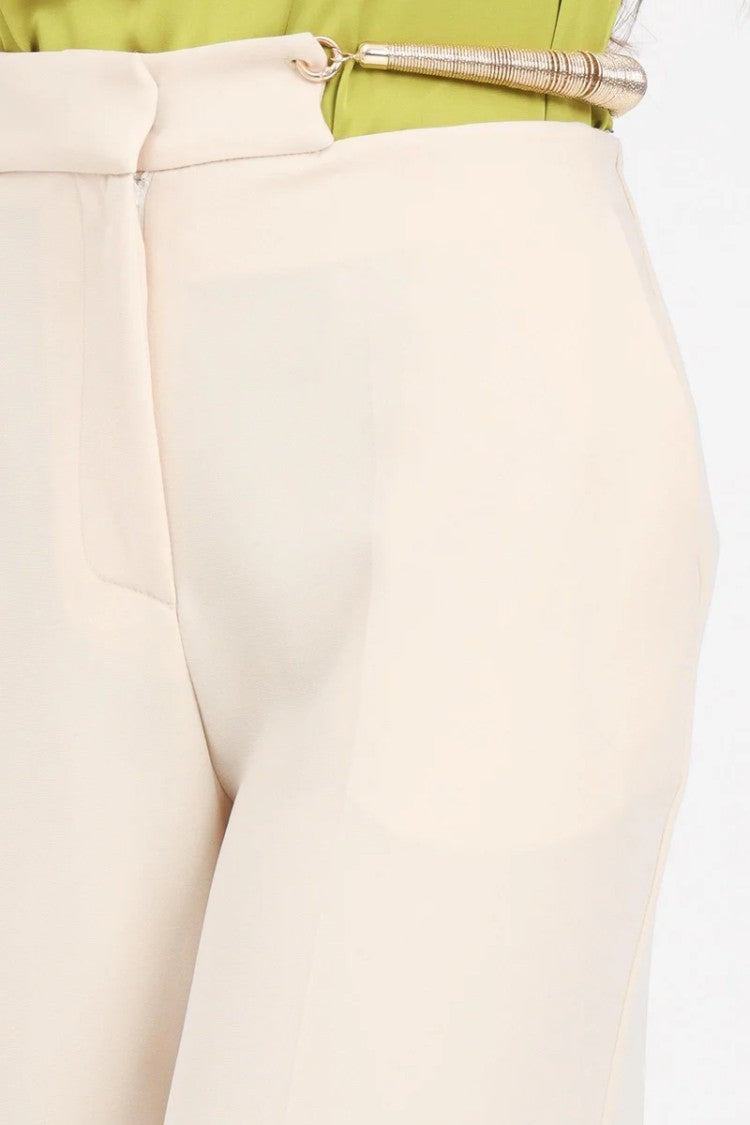 Simona Corsellini Beige Stretch Trousers With High Waist
