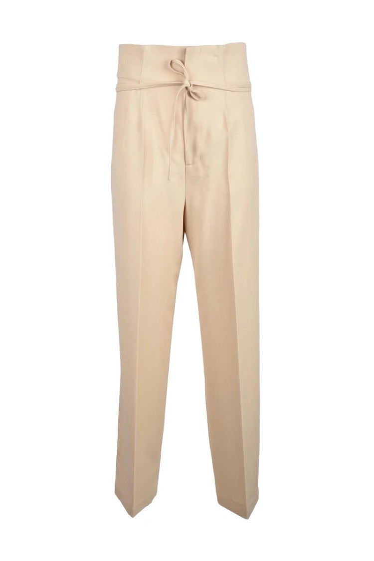 Erika Cavallini Cream Trousers With High Waist