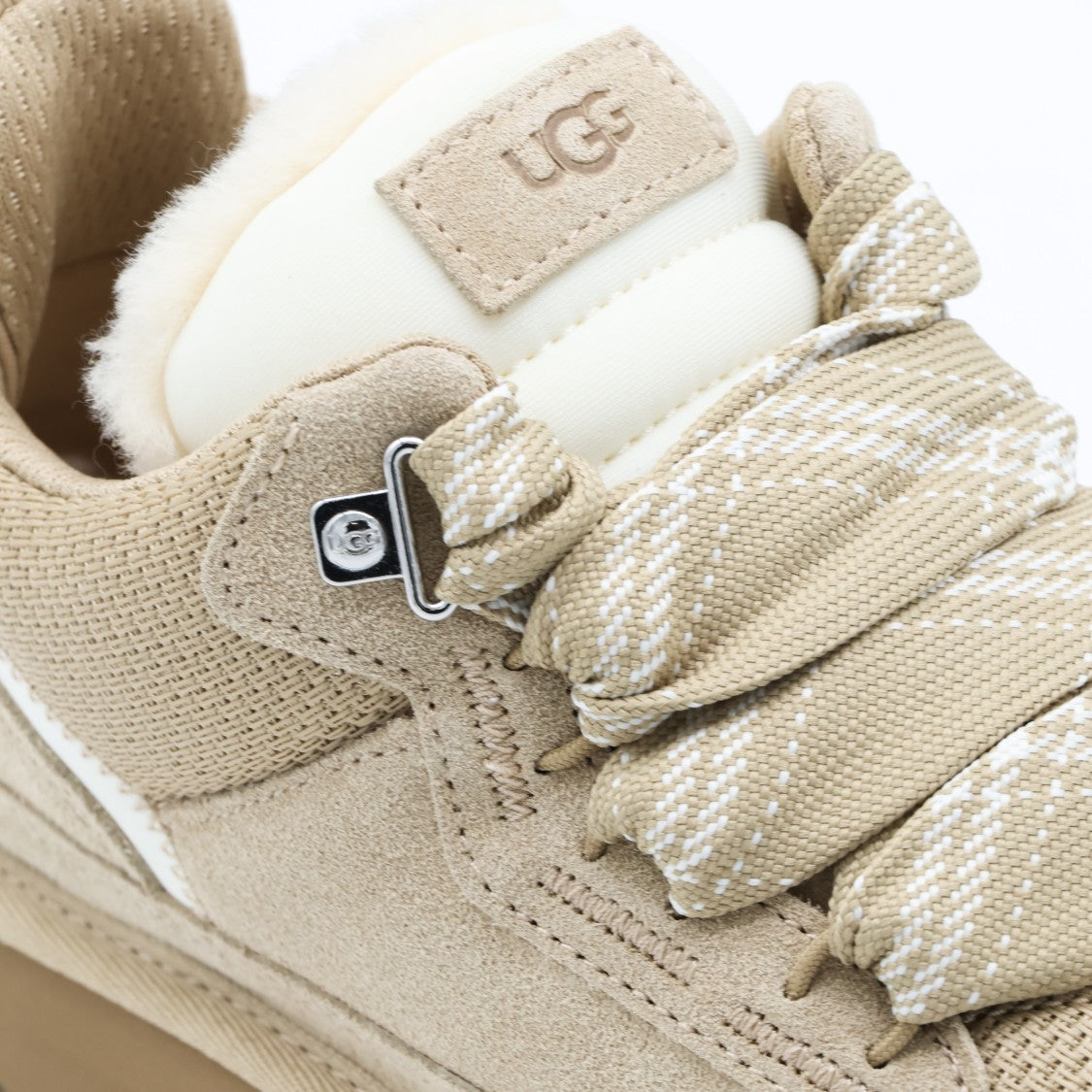 Ugg Beige Suede And Mesh Sneakers With Chunky Sole