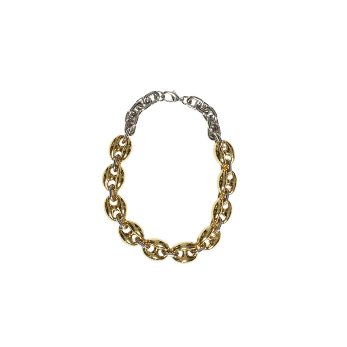 Rabanne Interlinked Chain Choker Necklace With Polished Finish