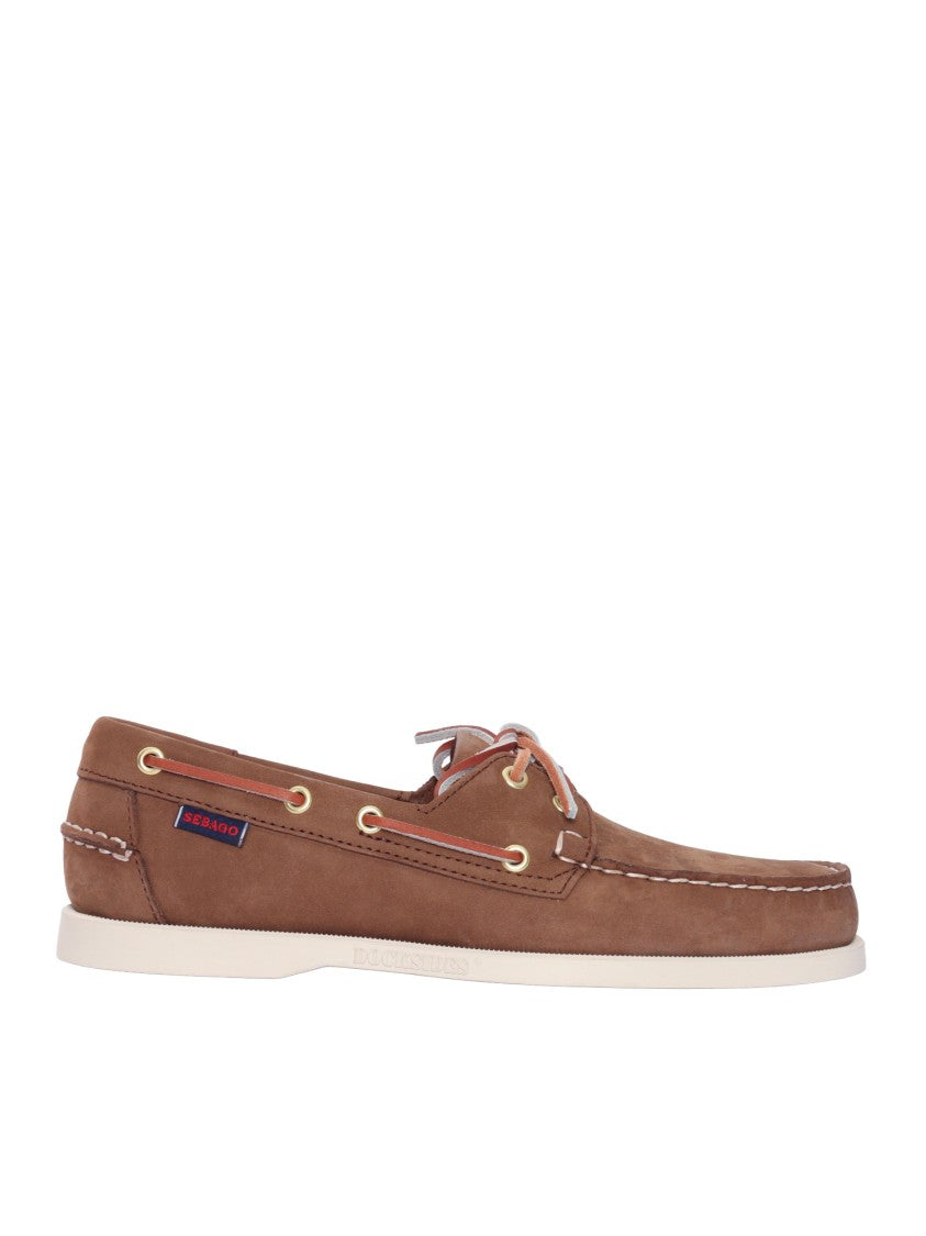 Sebago Brown Portland Nubuck Leather Moccasins