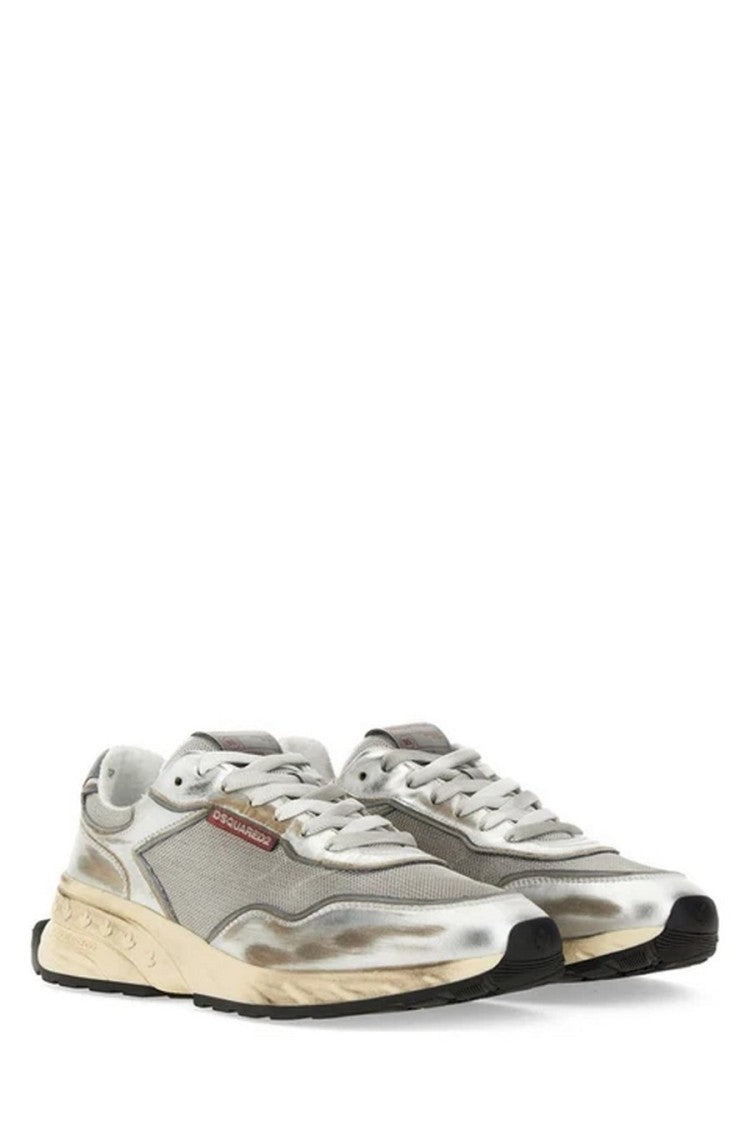 Dsquared2 White Bos Taurus Leather-Blend Sneakers