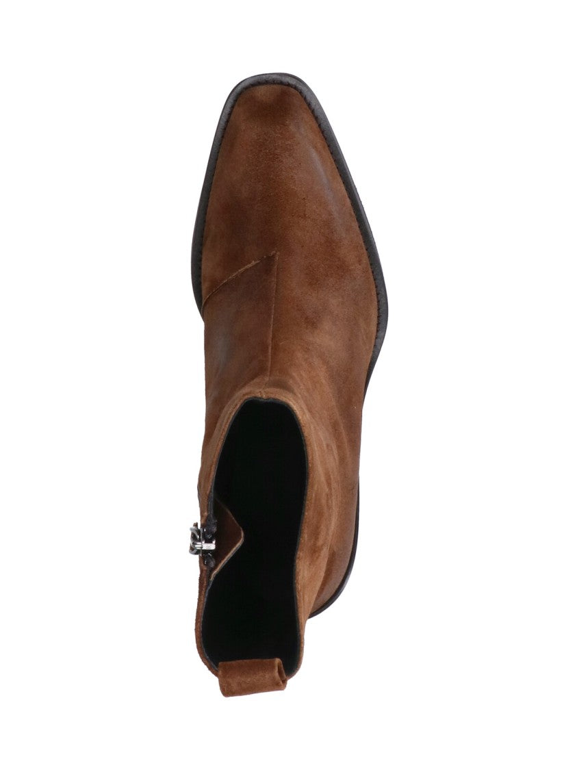 Poeve Brown Pointed Toe Suede Boots