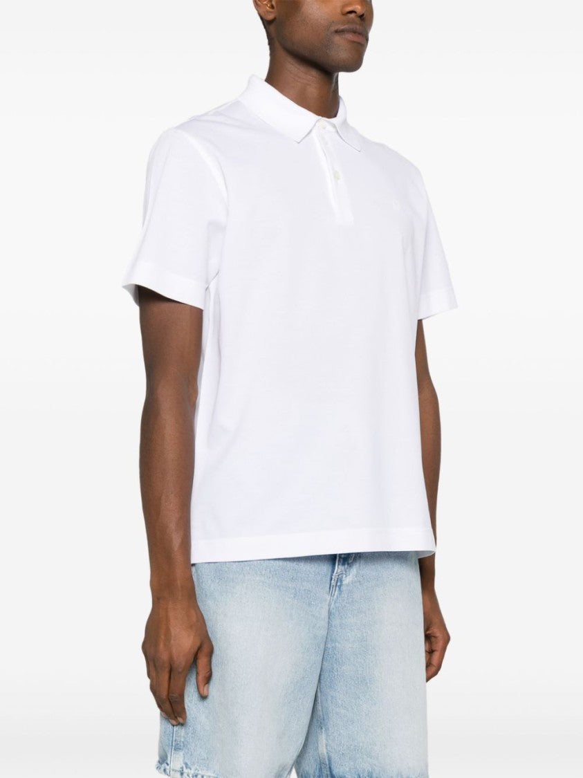Givenchy Signature Embroidered White Cotton Piqué Polo Shirt