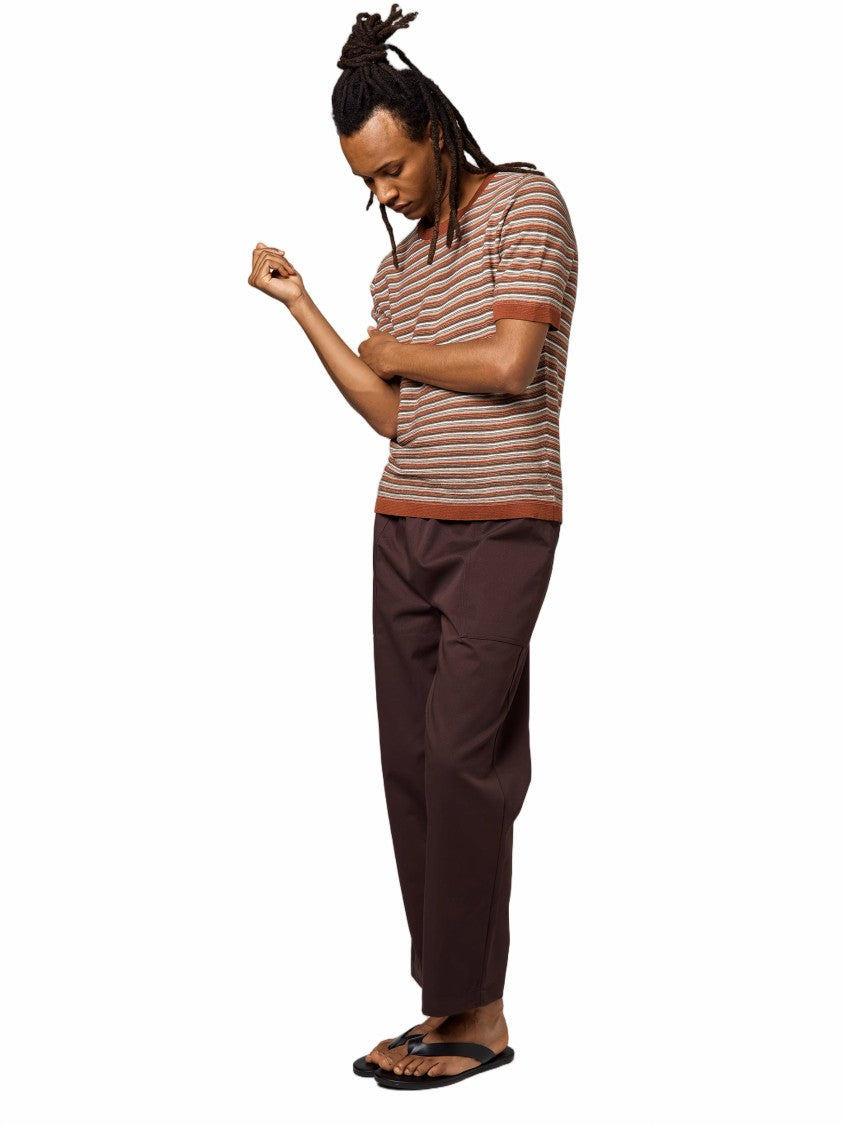 Alpha Studio Multicolor Striped Short-Sleeve Crewneck T-Shirt