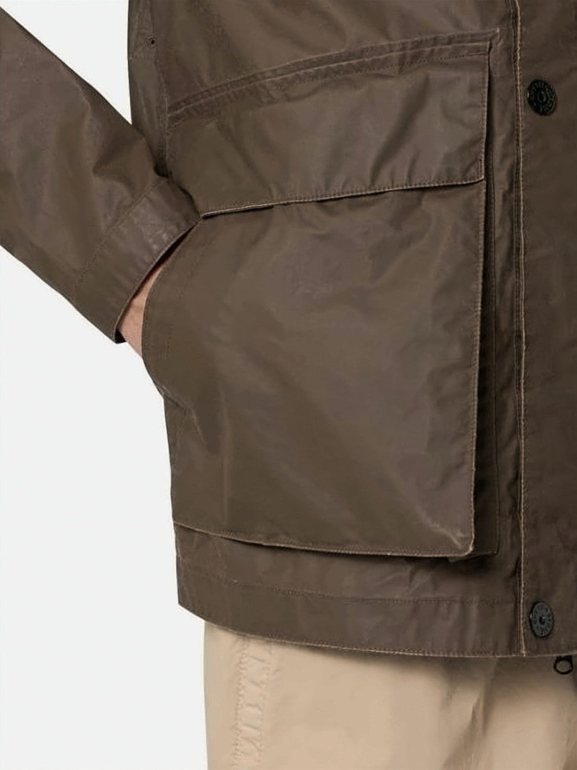 Stone Island Boxy Brown Leather Jacket
