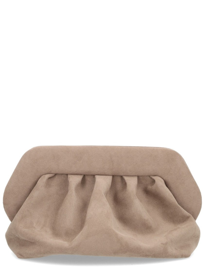 Themoirè Grey Ruched Design Clutch