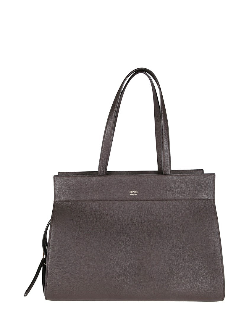 Khaite Textured Calfskin Handbag With Double-Zip Closure