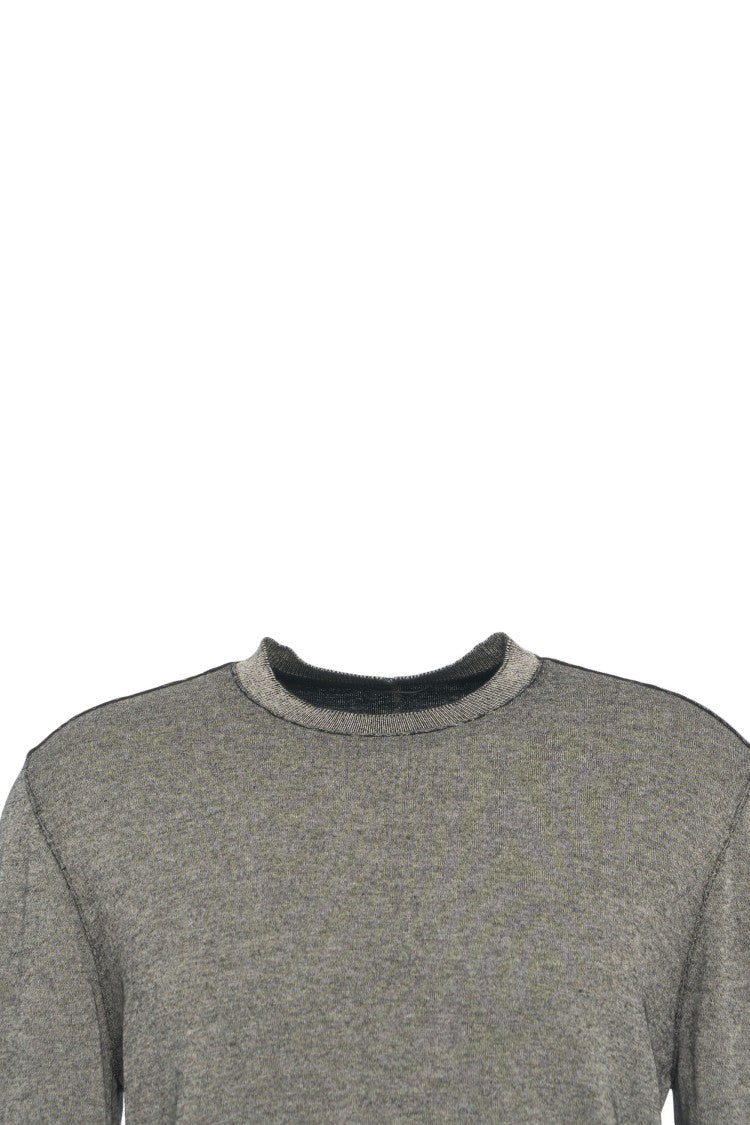 Transit Heathered Knit Sweater With Classic Round Neckline And Structured Fit