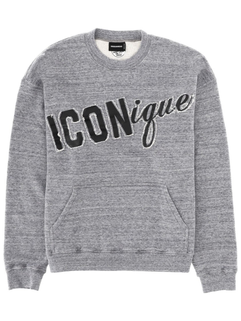 Dsquared2 Iconique Grey Diagonal Logo Sweatshirt