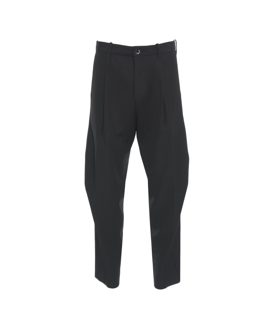 Nine In The Morning Pleated Mid-Rise Trousers With Tailored Fit And Polished Finish