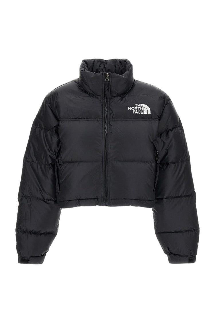 The North Face Black Nuptse Short Packable Hood Cropped Down Jacket
