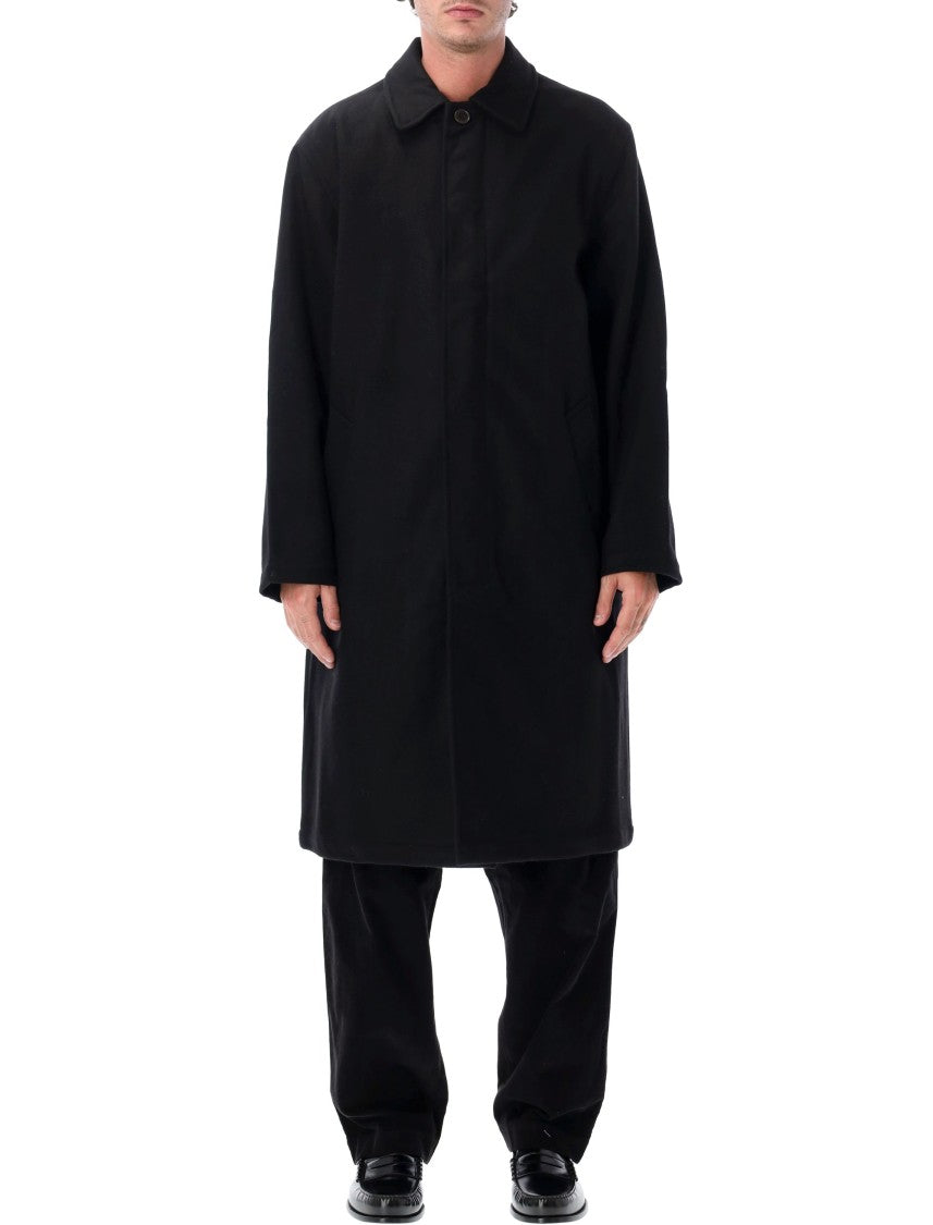 Universal Works Reimagined Macintosh Coat With Concealed Button Closure