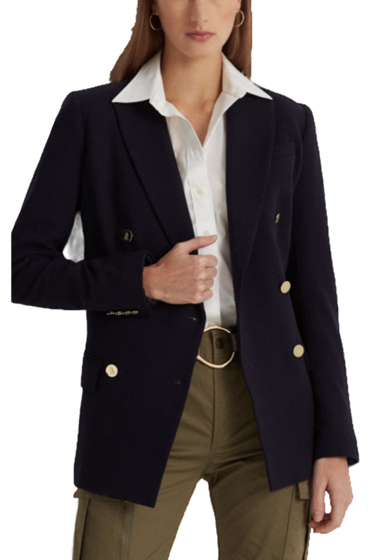 Lauren Ralph Lauren Double-Breasted Tailored Blazer With Gold-Tone Buttons