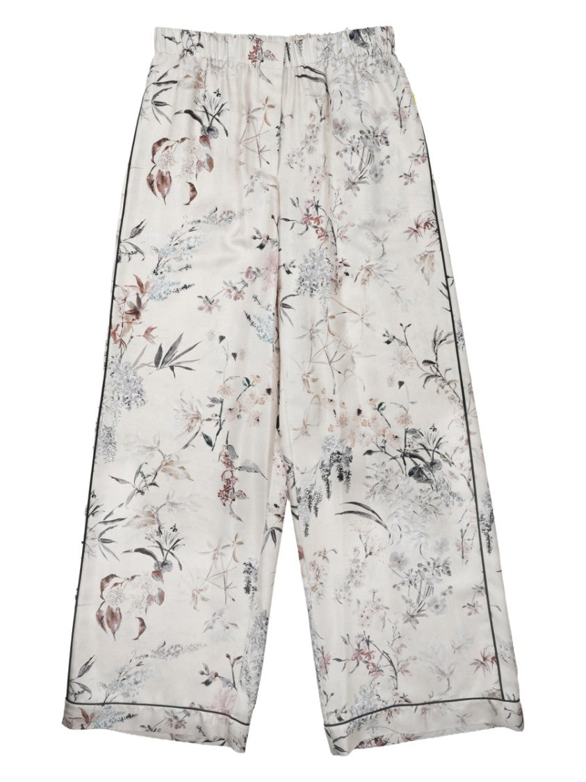 Dior Multicolor Floral Silk Wide-Leg Pants