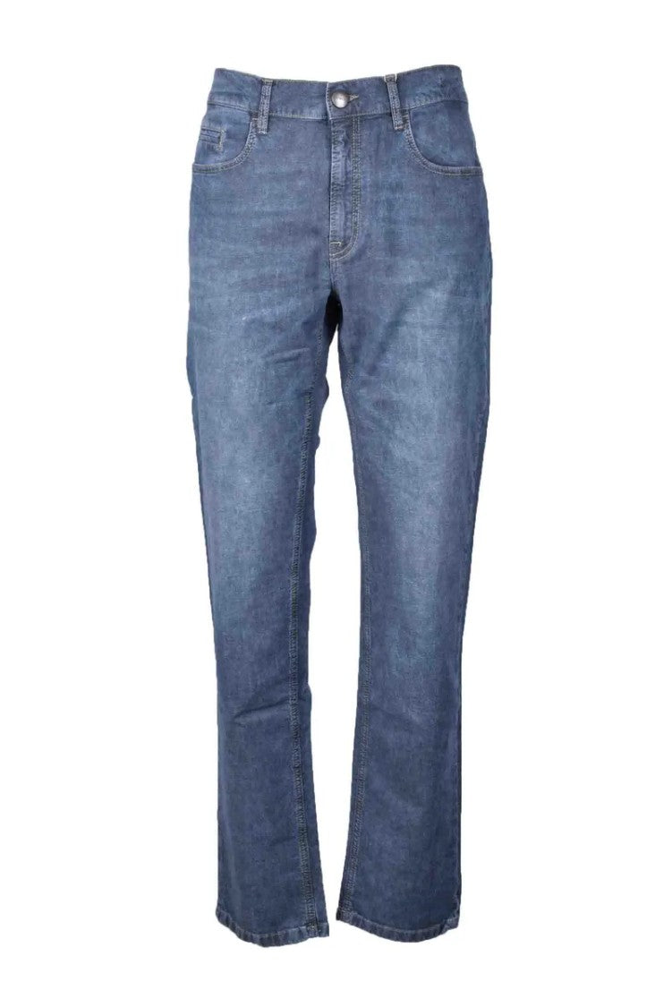 Bikkembergs Grey Cotton Linen Elastane Jeans