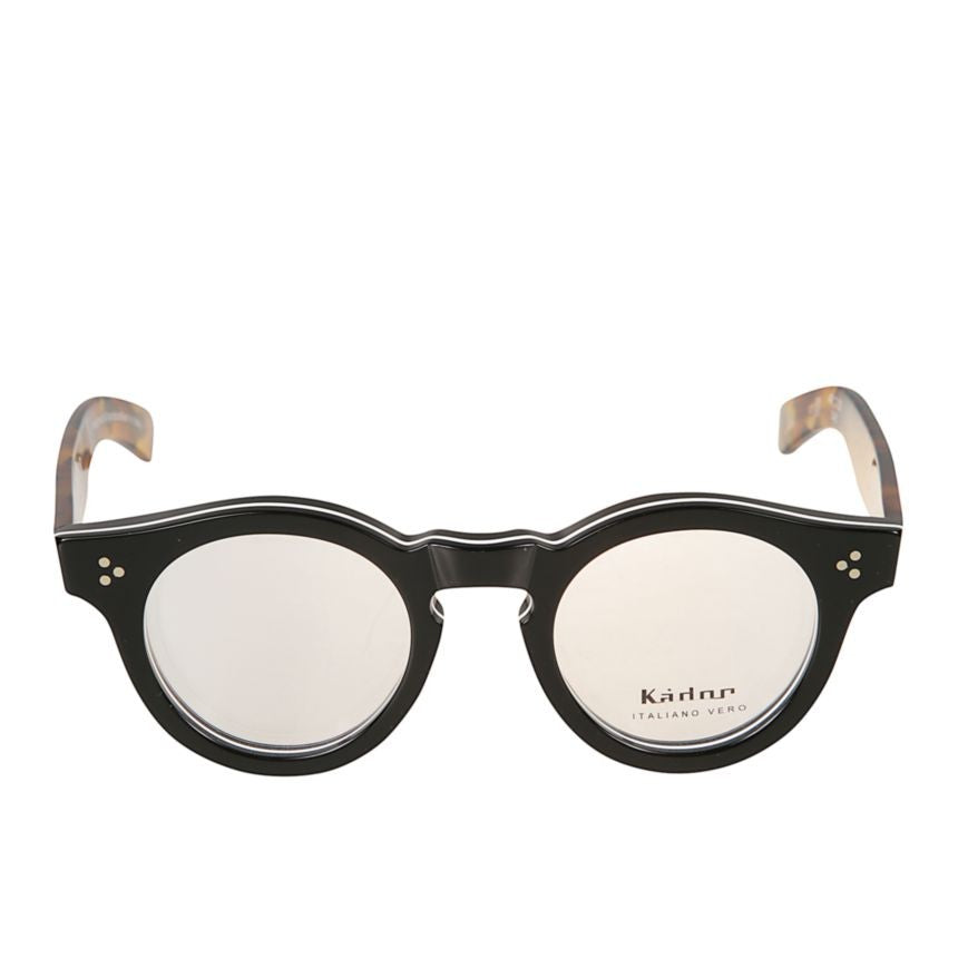 Kador Mondo Bold Round Frame Eyeglasses With Tortoiseshell Temples