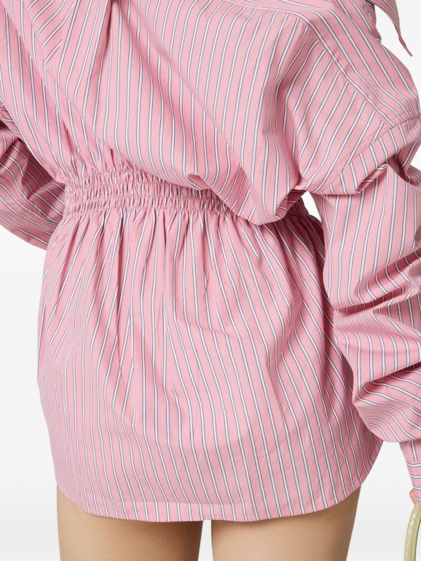 Miu Miu Striped Poplin Fitted Shirt Dress