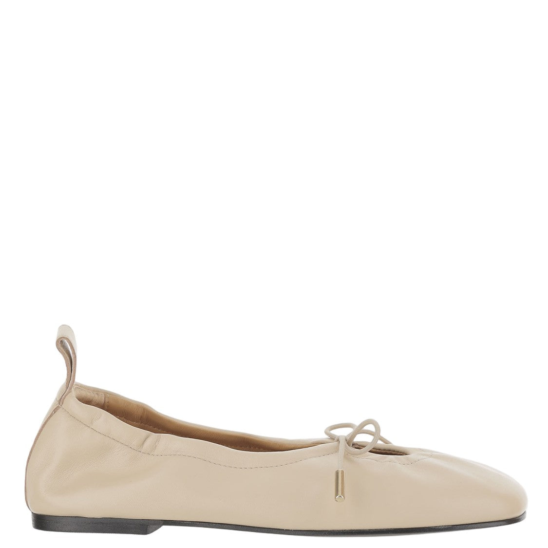 Alohas Rosalind Leather Ballerina Flats With Bow Detail