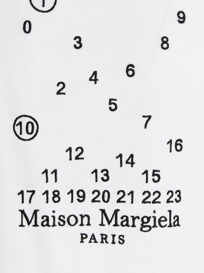 Maison Margiela White Cotton T-Shirt With Embroidered Logo Design
