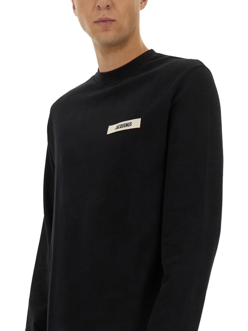 Jacquemus Neutrals Left Chest Logo Cotton T-Shirt
