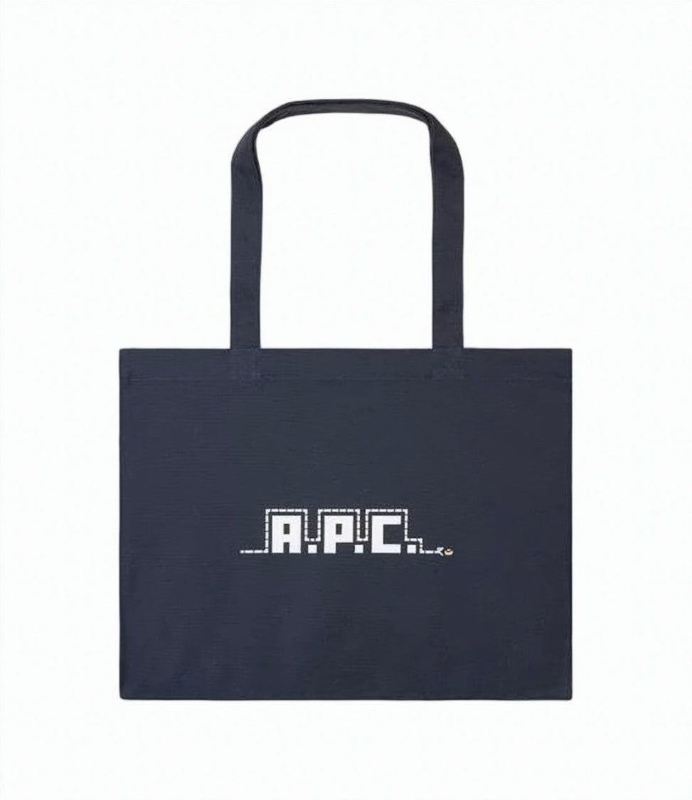 A.P.C. Cotton Shoulder Bag With Pixelated Logo