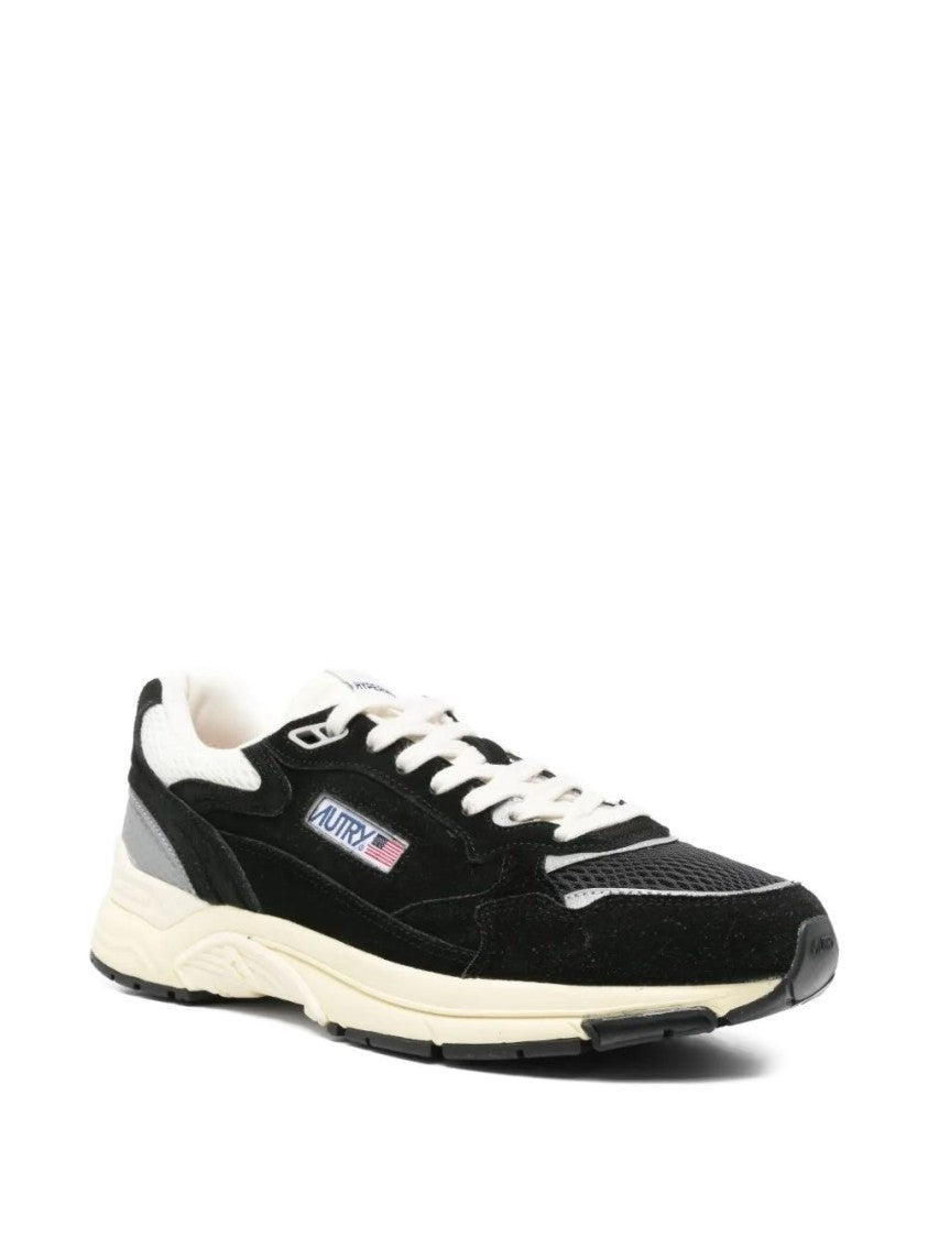 Autry Black Hyperway Mesh Suede Low-Top Sneakers