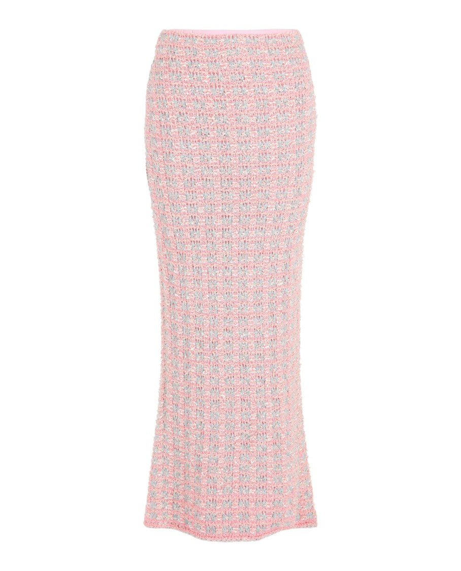 Balenciaga Reversible Tweed Midi Skirt With Tailored Detailing