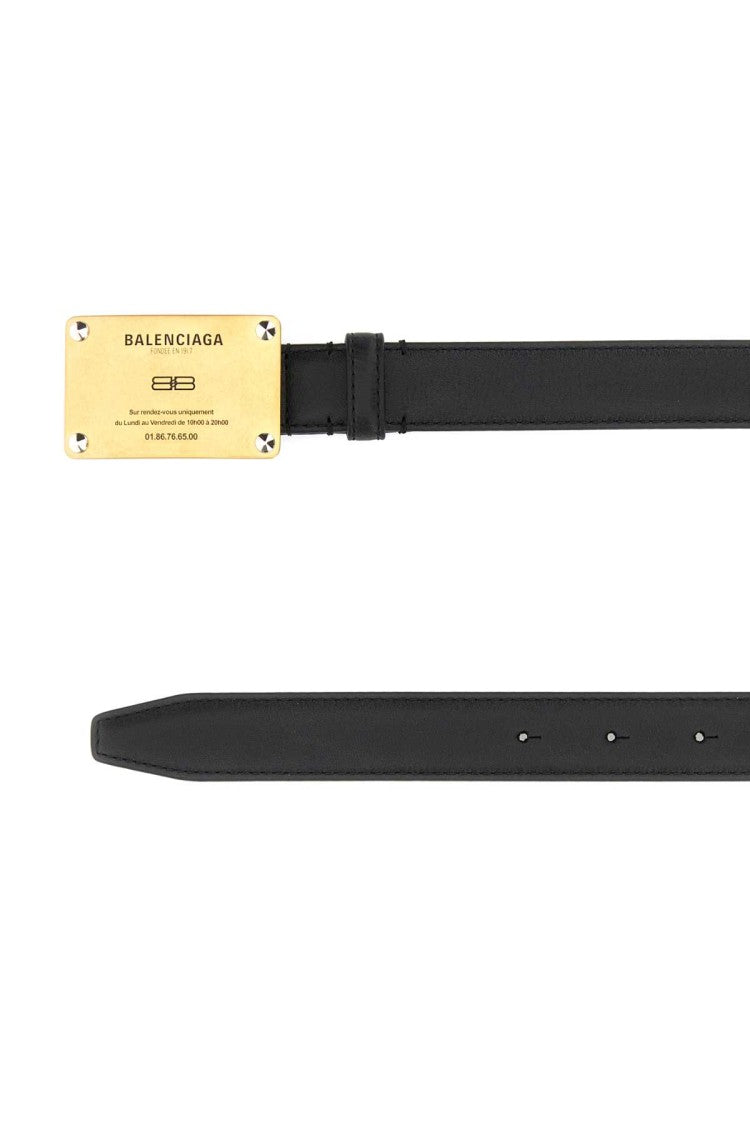 Balenciaga Black Leather Lola Belt