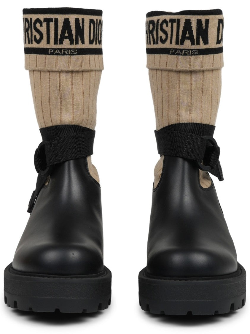 Dior D-Major Logo Leather Boots