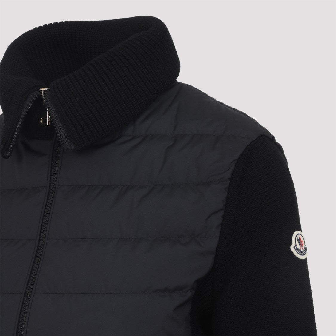 Moncler Black Virgin Wool Cardigan