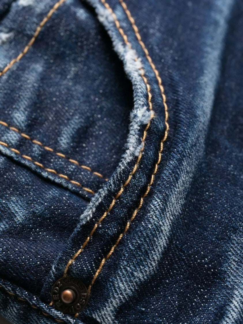 Dsquared2 Faded Blue Skinny Jeans With Five-Pocket Design