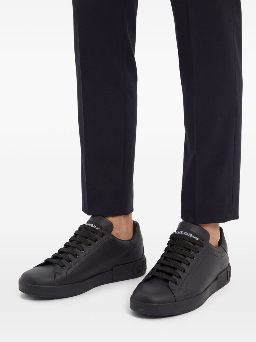 Dolce & Gabbana Black Low-Top Calf Leather Sneakers