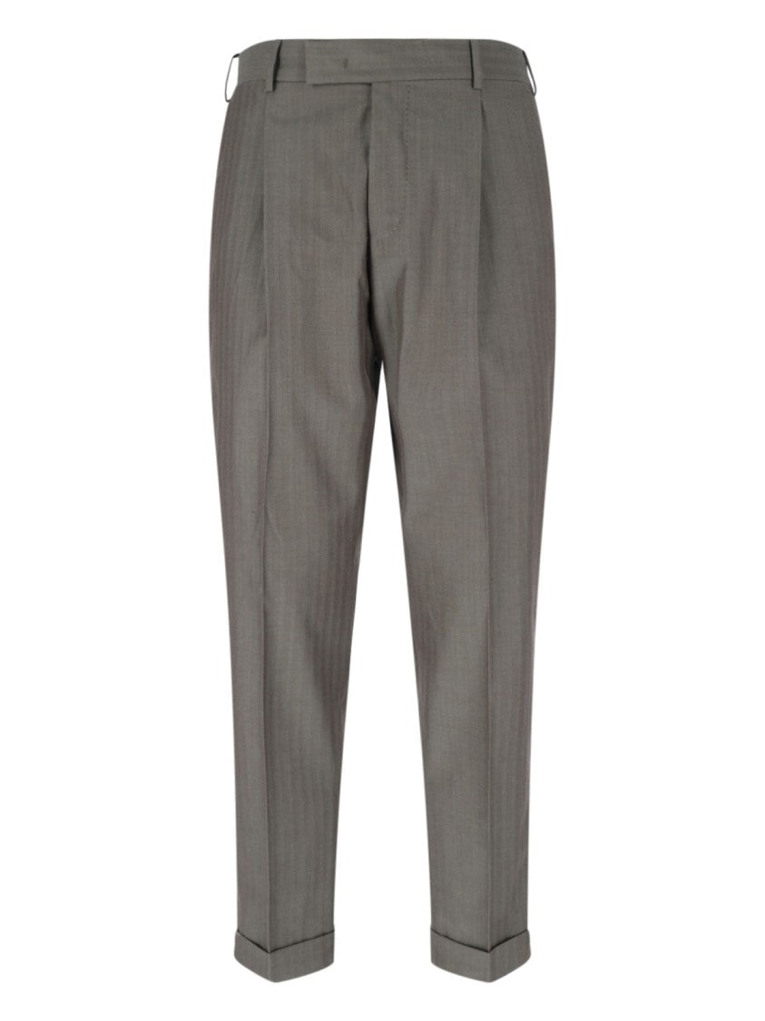 Pt Torino High-Waisted Chino Pants With Tailored Detailing