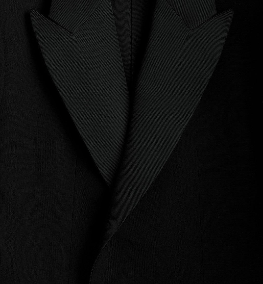 Christian Dior Double-Breasted Tailored Woven Jacket With Pointed Lapels