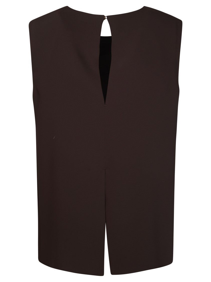 Parosh Sleeveless Cady Keyhole Back Blouse