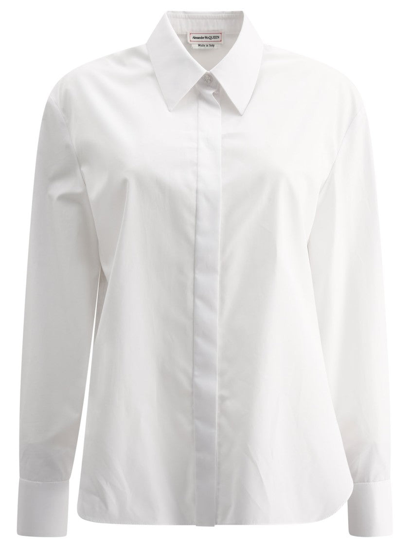 Alexander Mcqueen Optical White Cotton Poplin Shirt