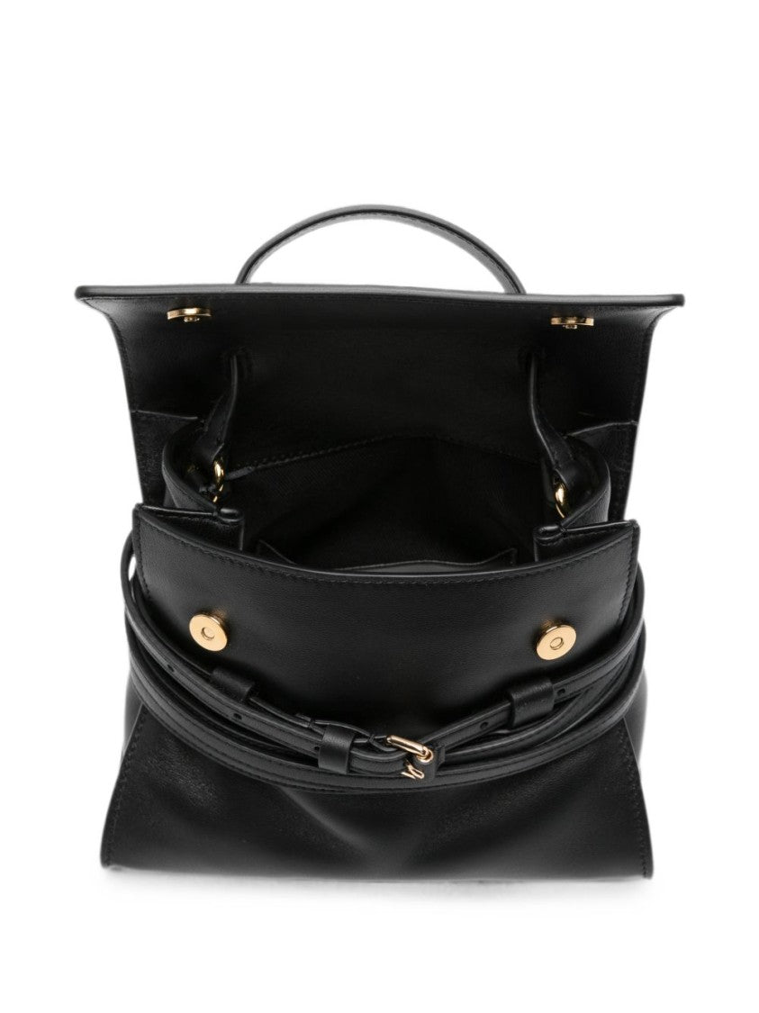 Moschino Structured Silk And Nylon Handbag With Gold-Tone Accents