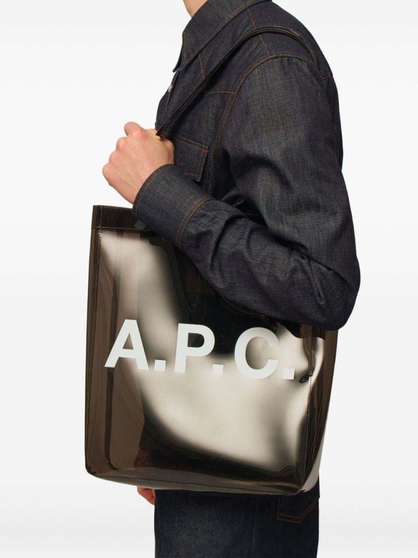 A.P.C. Transparent Tote Bag With Bold Logo