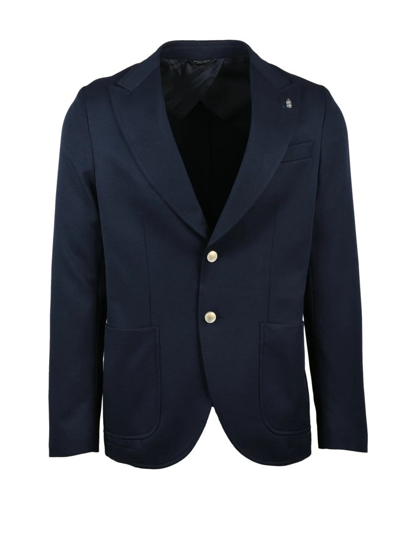 Berry & Brian Fitted Jacket With Deep Lapel Collar And Button Closure