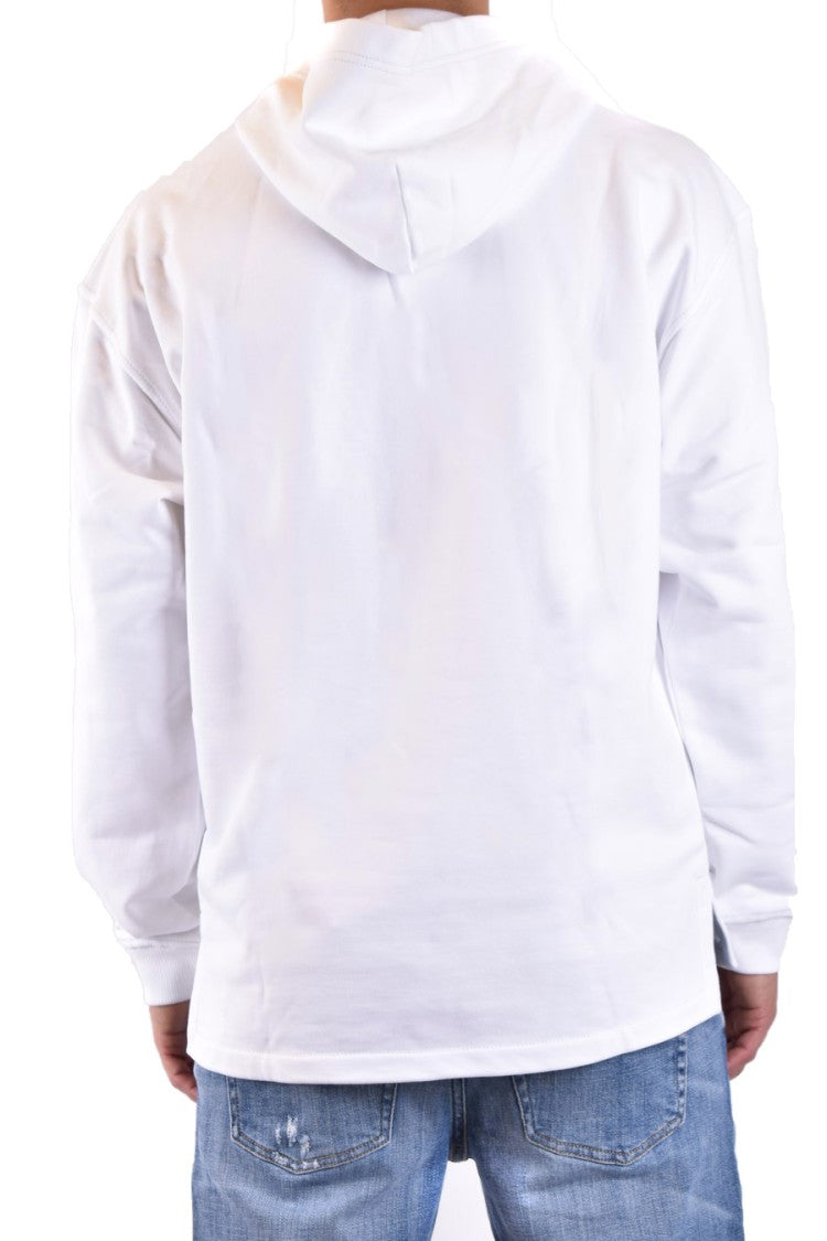 Diesel White Cotton Logo-Print Hoodie
