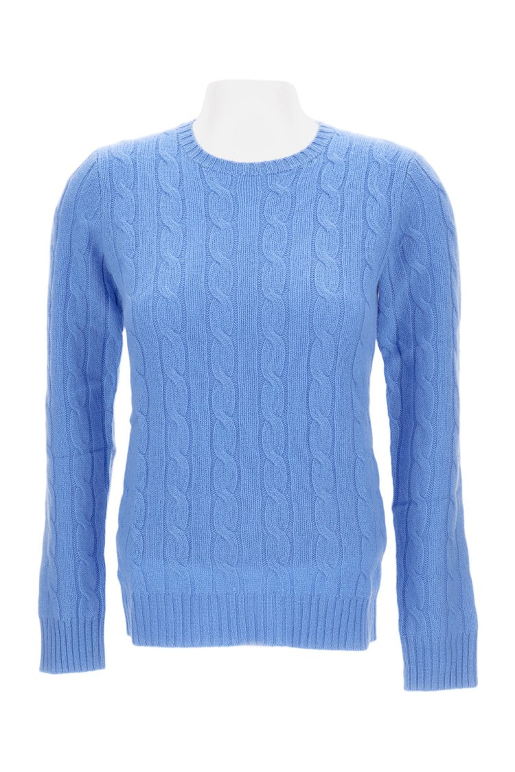 Polo Ralph Lauren Crewneck Cable Knit Pullover In Soft Natural Wool