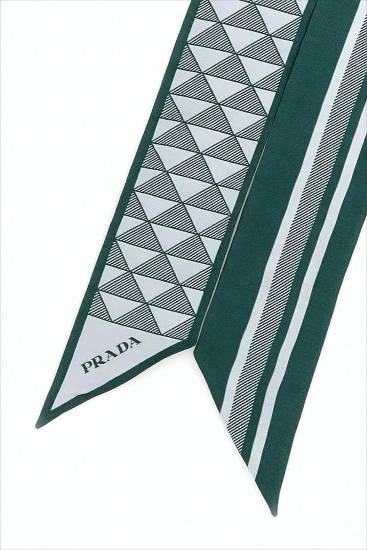 Prada Geometric Jacquard Silk Scarf With Triangular Patterns